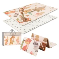 Maty edukacyjne - MATA EDUKACYJNA PIANKOWA DWUSTRONNA SKŁADANA MATA DLA DZIECI DUŻA 120X180CM LORELLI - miniaturka - grafika 1