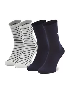 Tommy Hilfiger Zestaw 2 par wysokich skarpet damskich 100001494 Biały - Skarpetki damskie - miniaturka - grafika 1