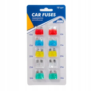 10x BEZPIECZNIKI DUŻE SAMOCHODOWE DO AUTA PŁYTKOWE ZESTAW - Akcesoria motoryzacyjne - miniaturka - grafika 1