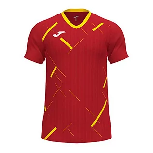 Koszulki męskie - Joma Męski T-shirt Tiger Iii Czerwony czerwono-żółty S 101903609 - grafika 1
