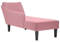 Szezlongi - Tapicerowany różowy szezlong z podłokietnikiem H2-B87 - miniaturka - grafika 1