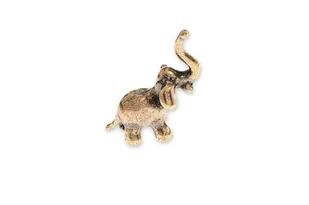 Mosiężna Figurka Słonika Talizman Amulet - Figurki dekoracyjne - miniaturka - grafika 1