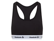 Bielizna sportowa damska - Reebok Biustonosz sportowy damski (M, Czarny/ biały) - miniaturka - grafika 1
