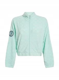 GUESS ZIELONA MIĘTOWA BLUZA WYGODNA Z ELASTYCZNYM DOŁEM I NASZYWKĄ M GXA - Bluzy damskie - miniaturka - grafika 1