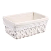 Pozostałe akcesoria do uprawy roślin - Szuflada wiklinowa z materiałem biała 33 x 23 x 14 cm biały - miniaturka - grafika 1