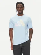 Koszulki męskie - adidas T-Shirt Lounge Ice Graphic JJ4019 Niebieski Regular Fit - miniaturka - grafika 1