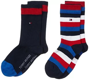 Tommy Hilfiger Chłopięce skarpety Basic Stripe (2 sztuki), niebieski (midnight blue) - Skarpetki damskie - miniaturka - grafika 1