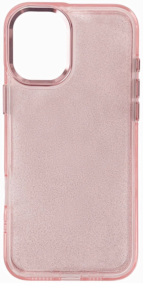Etui Glitter Case na iPhone 16 - różowe z brokatem