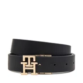 Paski - Pasek Damski Tommy Hilfiger Th Modern 3.0 Rev Mono AW0AW18019 Czarny - miniaturka - grafika 1