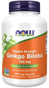 Ginkgo Biloba 120mg 200 kapsułek NOW FOODS - Układ moczowy i płciowy - miniaturka - grafika 1