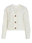 Kurtki damskie - Vila Damska kurtka dzianinowa pleciona, White Alyssum, XL - miniaturka - grafika 1