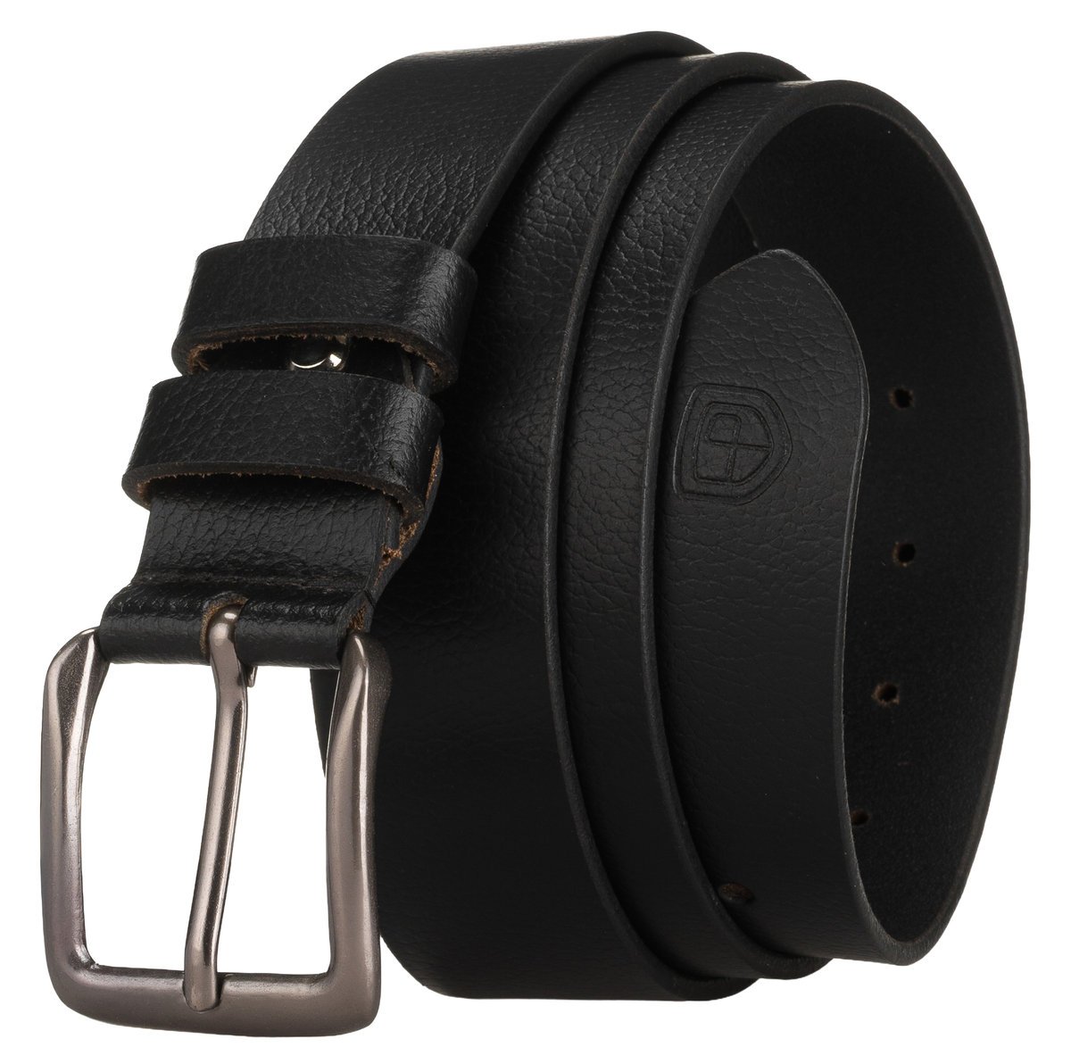 Pasek męski do spodni skórzany czarny 135 PETERSON szeroki do jeansów klasyczny