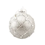 Bombki - Bombka szklana srebrna 10 cm - miniaturka - grafika 1