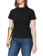 Koszulki i topy damskie - ONLY Damska koszulka Onlemma S/S z wysokim dekoltem Noos JRS, Czarny, S - miniaturka - grafika 1