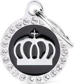 Odblaski i adresówki - Zawieszka Adresówka Identyfikator z grawerem dla psa i kota czarna korona glam - miniaturka - grafika 1