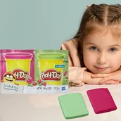 Klocki - Saszetka Play Doh Ciastolina Gąsienica Różowa i Zielona Grab & Go - miniaturka - grafika 1