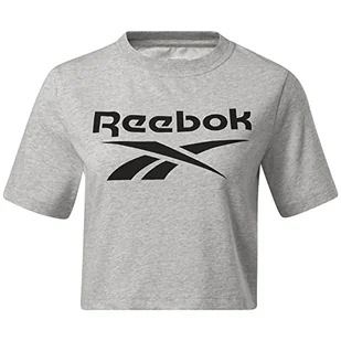 Reebok Damska koszulka RI BL Crop (krótki rękaw), średni szary wrzos, XL - Koszulki i topy damskie - miniaturka - grafika 1