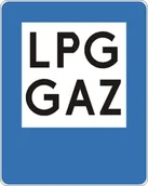 Wyposażenie miejsc publicznych - Znak drogowy informacyjny D-23A Stacja paliwowa tylko z gazem do napędu pojazdów - miniaturka - grafika 1