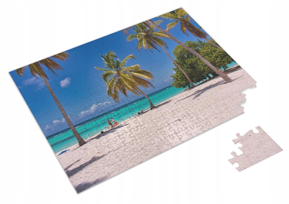 Puzzle Plaża Palmy Morze Ocean + Imię pudełko A3 252 el.