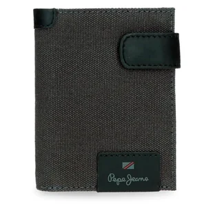 Pepe Jeans Hilltop Portfel pionowy z uchwytem na karty i zapięciem na zatrzask, szary 8,5x10,5x1 cm Skóra by Joumma Bags, Szary, Talla única, Pionowy portfel z uchwytem na karty i zapięciem na - Portfele - miniaturka - grafika 1
