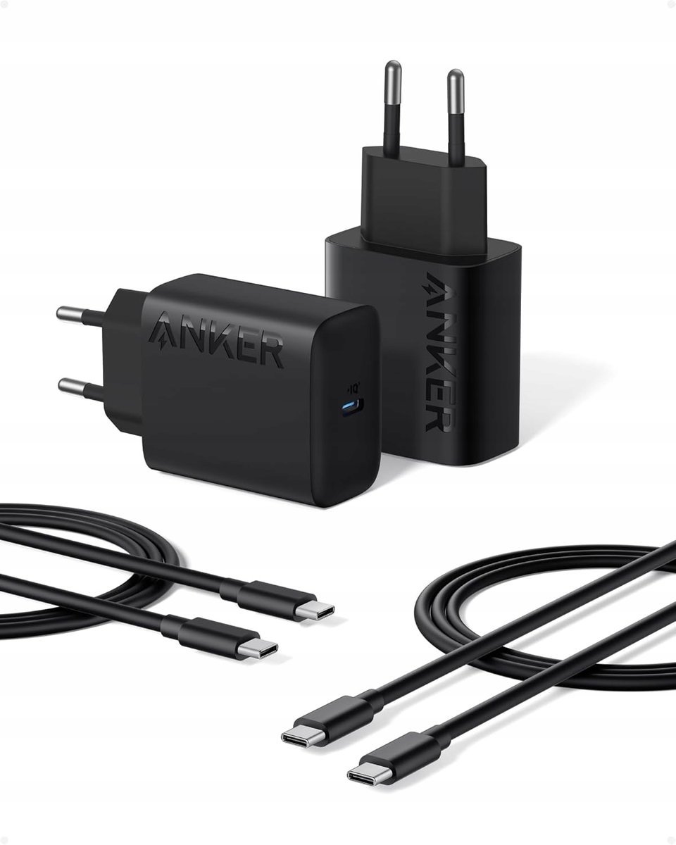 2x Ładowarka sieciowa Anker USB C 25W PLUS 2X KABEL USB C 1.5m