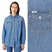 Koszule damskie - Wrangler HERITAGE SHIRT Smitten Kitten LUŹNA DAMSKA KOSZULA JEANSOWA XS - miniaturka - grafika 1