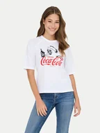 Koszulki i topy damskie - ONLY T-Shirt Coca Cola 15355794 Biały Regular Fit - miniaturka - grafika 1