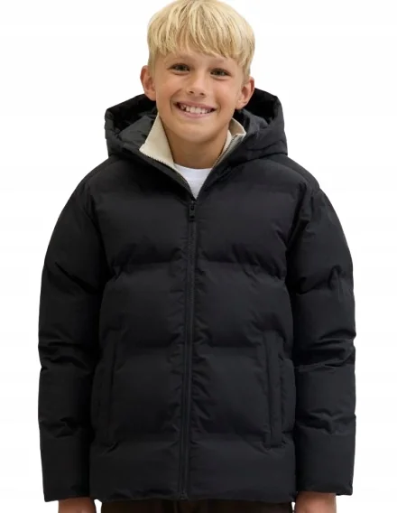 JACK & JONES MŁODZIEŻOWA ZIMOWA PIKOWANA KURTKA Z KAPTUREM 164 J9A