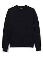 Swetry męskie - Hackett London Men's Herringbone JCQD Crew sweter męski, CHRC/Black, XXL - miniaturka - grafika 1