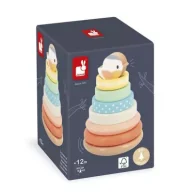 Sortery dla dzieci - Układanka piramida drewniana Gniazdko Pure 12 m+ Janod - miniaturka - grafika 1