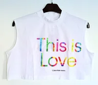 Koszulki i topy damskie - Calvin Klein koszulka damska biały M This is Love - miniaturka - grafika 1