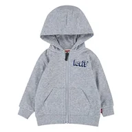 Bluzy i sweterki niemowlęce - Levi's Dziecięca bluza z kapturem z pełnym zamkiem błyskawicznym dla chłopców, Jasnoszary wrzos, 3 miesi?cy - miniaturka - grafika 1