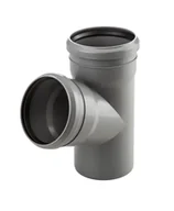 Odwodnienia, kanały i akcesoria - Wavin Trójnik PP 67° 50/40mm popielaty 3261452780 - miniaturka - grafika 1