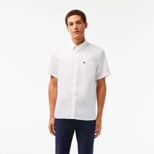 Lacoste męska koszula lniana z krótkim rękawem - Koszule męskie - miniaturka - grafika 1