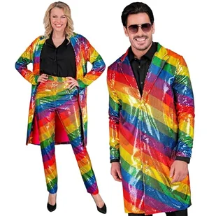 WIDMANN MILANO PARTY FASHION - cekinowy płaszcz, kurtka, kamizelka, strój na imprezę, gorączka disco, karnawał, zwierzęcy nadruk - Płaszcze damskie - miniaturka - grafika 1