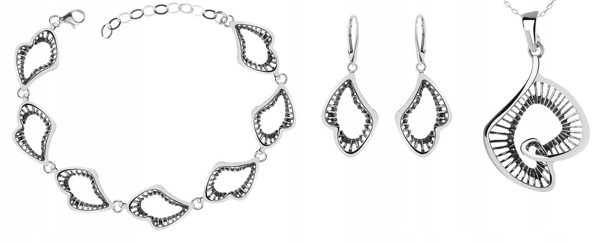 ZESTAW AŻUROWEJ BIŻUTERII ZE SREBRA próba 925