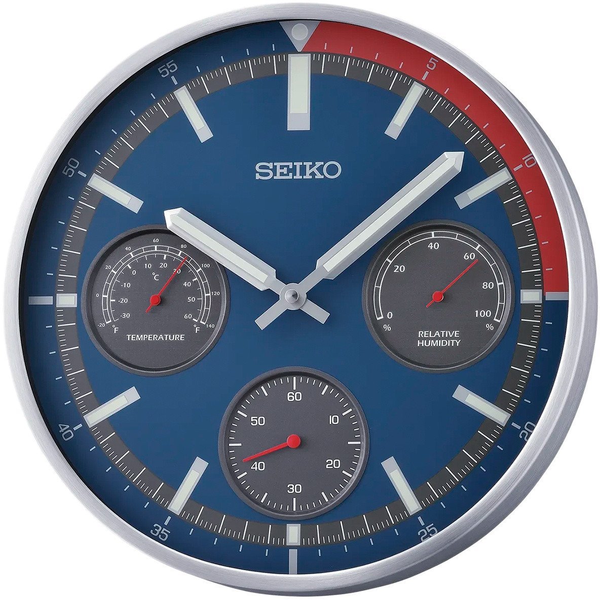 Seiko Zegar ścienny SEIKO QXA822S 33 cm cichy mechanizm termometr .