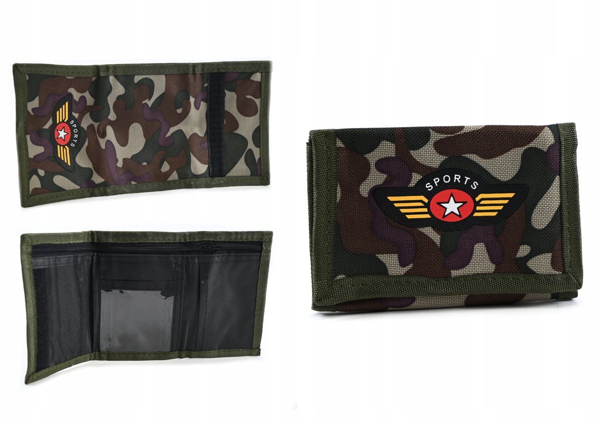 Dziecięcy Portfel Na Rzep Materiałowy Moro Kieszeń Na Monety Banknoty