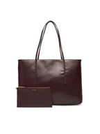 Torebki damskie - Calvin Klein Torebka Emblem Aop Tote W/ Pouch LV04F3266G Bordowy - miniaturka - grafika 1
