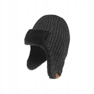 Czapki męskie - Nandy, Czapka męska zimowa uszatka, ciemnoszara - miniaturka - grafika 1