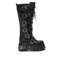 Glany damskie - Glany NEW ROCK M-272-S1 Czarny - miniaturka - grafika 1