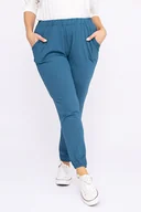 Spodnie damskie - Turkusowe Spodnie alladynki ARGEA - Tono - miniaturka - grafika 1