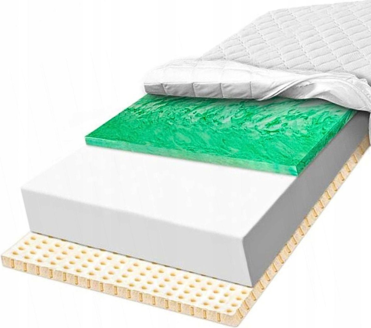 Materac piankowy 120X200 wysoko sprężysty lateksowy dopasowujący Verde 17 c
