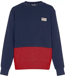 FILA Bluza chłopięca Brüssel Crew Sweat (Blocked), True Red-medieval Blue, 134-140 - Bluzy dla chłopców - miniaturka - grafika 1