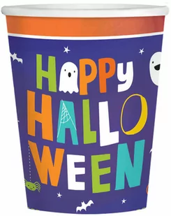 Kubeczki Happy Halloween dla dzieci - 266 ml - 8 szt. - Dekoracje i nakrycia stołu na imprezę - miniaturka - grafika 1