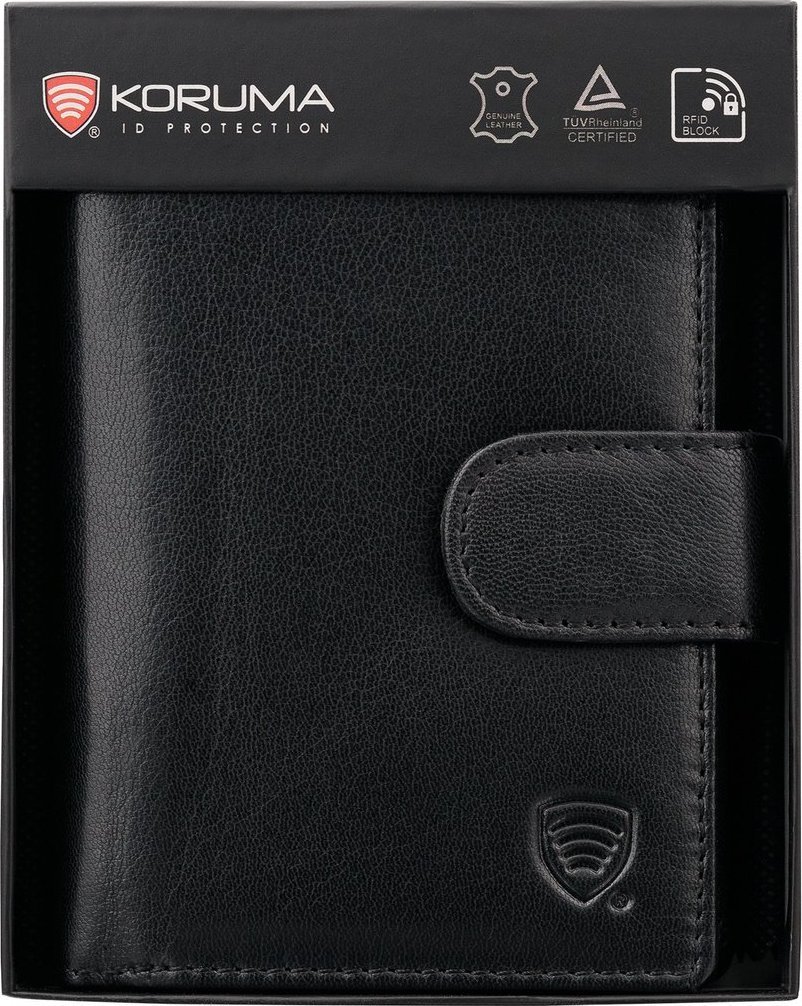 KORUMA Czarny portfel antyRFID - KORUMA SM-904GBL Uniwersalny