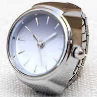 Pierścionki - Srebrny Sygnet Zegarek na Palec Regulowany Rozmiar 14-29 Luksus Działający - miniaturka - grafika 1