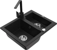 Zlewozmywaki z baterią - Mexen Carlos zlewozmywak granitowy 1,5-komorowy z baterią kuchenną Rita, czarny - 6518-77-670300-70 - miniaturka - grafika 1