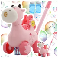 Bańki mydlane - MASZYNKA DO ROBIENIA BANIEK MYDLANYCH PCHACZ NA KIJU Z PŁYNEM  Z965 - miniaturka - grafika 1