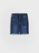 Spodnie i spodenki dla chłopców - Reserved - Szorty jeansowe regular - granatowy - miniaturka - grafika 1